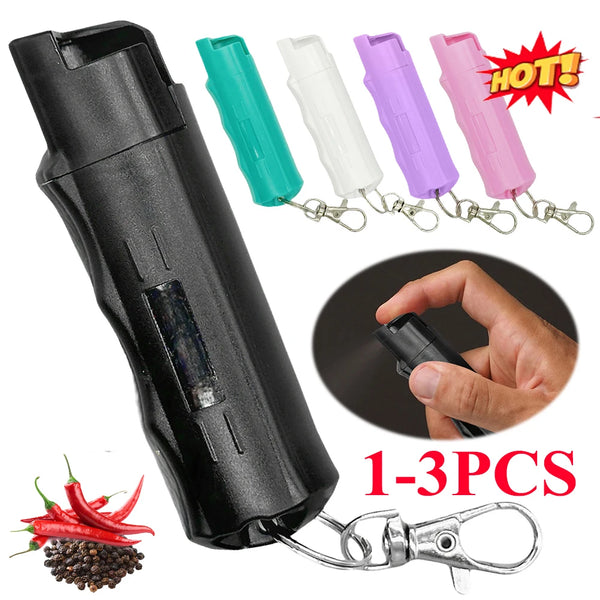 20ml Multipurpose Pepper Spray Keychain Reusable Self Defense Pepper Spray Plastic Pressure-Type Mini Keyrings Defend Tool