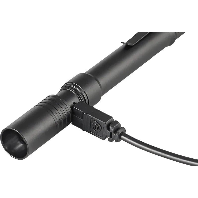 Streamlight 66134 Stylus Pro USB 350-Lumen Rechargeable Penlight with USB Cord & Nylon Holster, Black