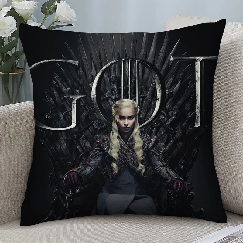 TV-G-GamES Of T-ThroneS Pillow Case Short Plush Pillow Covers Sofa Decorative Gift Home Double-sided Printing Cushion Cover