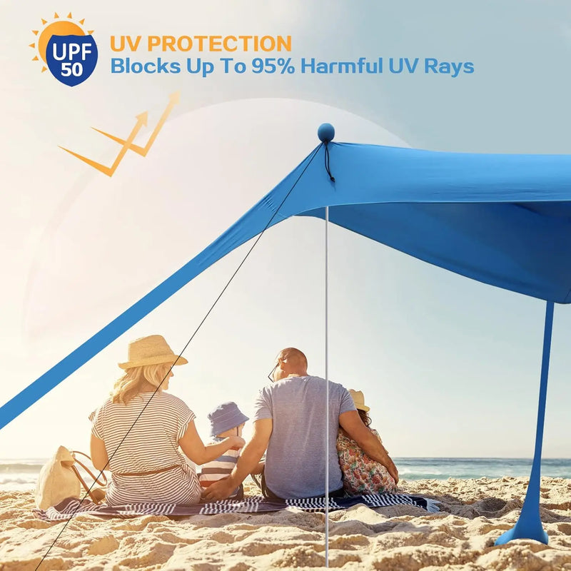 Beach Sun shade UV Resistant Camp bed Tent Outdoor Sun Shelter Canopy garden house Windproof Rope Stable with storage bag