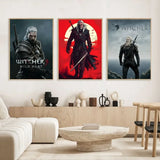The W-Witcher 3 Wild Hunt Game Poster HD art sticky wall waterproof home living room bar decoration