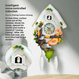 Cuckoo Clock Control Alarm for Kids Room European Style Electronic Silent Wall Clock Cuccu Watch  Living Room Home Decor