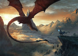 Fantasy Dragon and Cavaliers Picture and Poster Magic World Canvas Painting Mysterious Unique Wall Art War Furnishing Home Decor