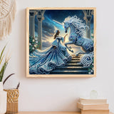 CHENISTORY 5D DIY Diamond Painting Kit Princess and Unicorn DIY Partial Special Shaped Drill Handmade Diamond Mosaic Art Gift