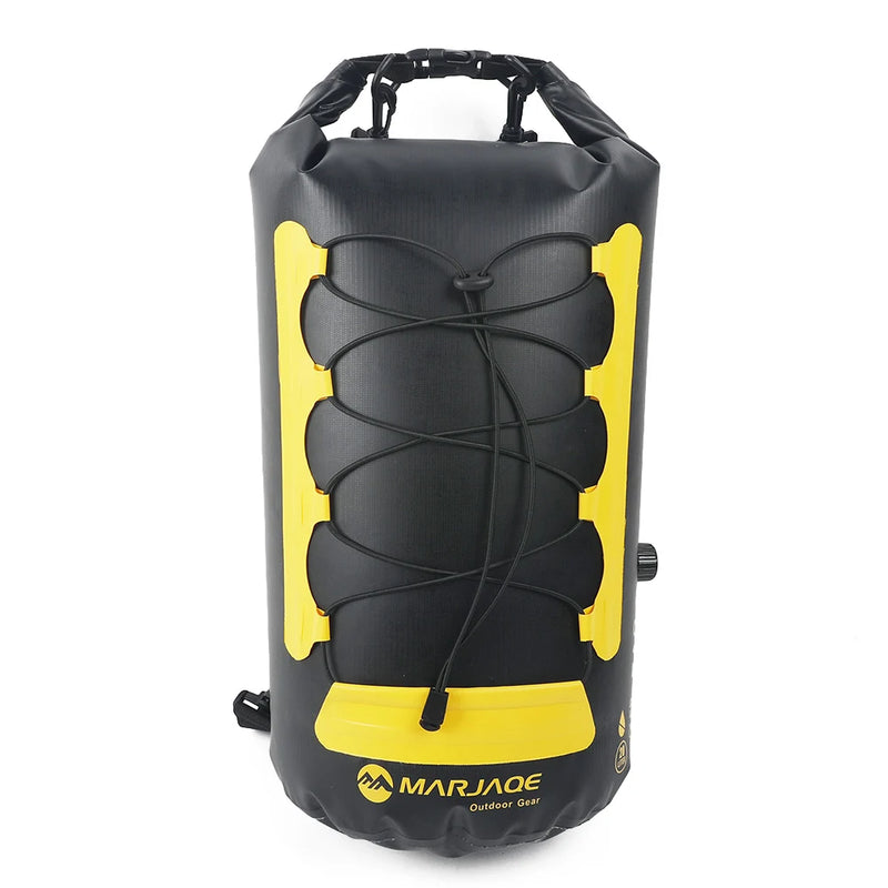 20L Outdoor Storage Backpack Dry Wet Separation Roll Top Closure Sack Waterproof Leakproof for Kayaking Rafting Boating Swimming