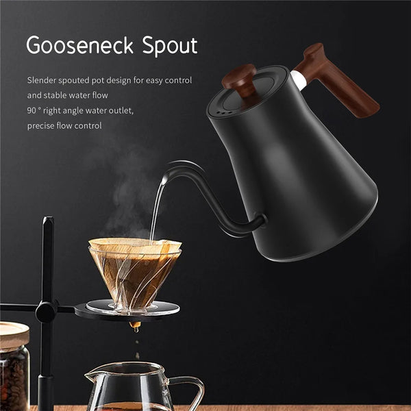 Electric Kettle 900ml Gooseneck Hand Brew Coffee Pot 24 Hours Thermal Insulation Smart Samovar Teapot 1200W Rapid Heating Kettle