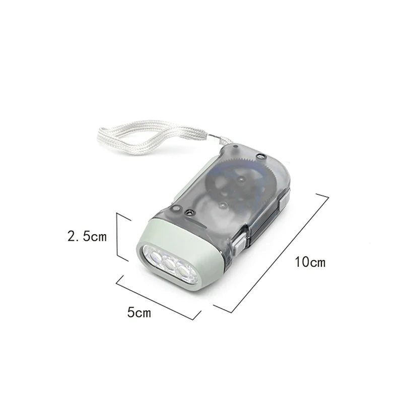 Outdoor Hand Pressing Dynamo Crank Power Flashlight Camping Supplies Hand Crank Charger Camping Light  Portable LED Flashlight