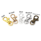 10pcs Split Key Ring Swivel Connector Carabiner for Jewelry Finding Making Gold Silver Plated Lobster Clasp Hooks DIY Keychains