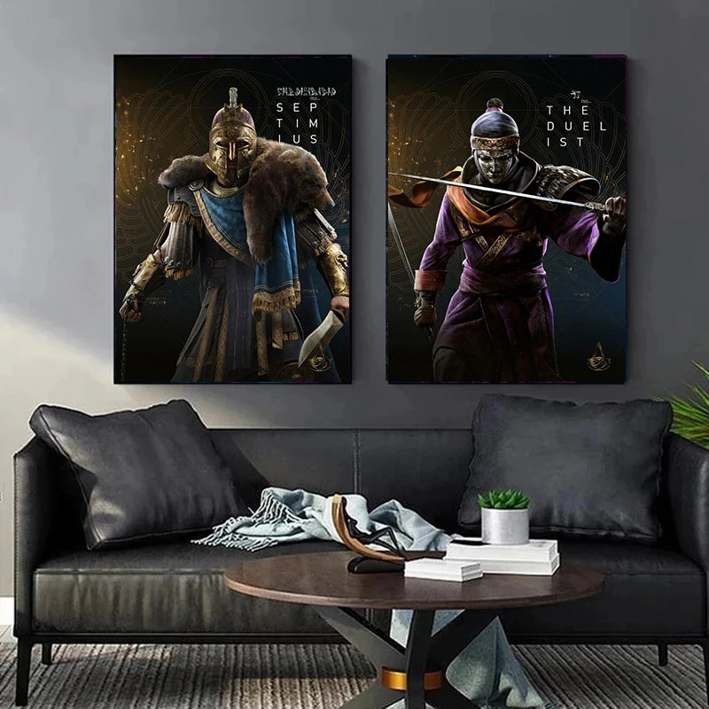 Assassin Origins Characters Posters and Prints Video Game Canvas Painting Wall Art Gaming Pictures Home Boys Living Room Decor