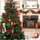 20/40/100Pcs Christmas Bows Decorations Velvet Bows for Xmas Tree Ornaments with Ribbon for Wreath Garland Gift Wrapping Crafts