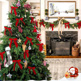 20/40/100Pcs Christmas Bows Decorations Velvet Bows for Xmas Tree Ornaments with Ribbon for Wreath Garland Gift Wrapping Crafts