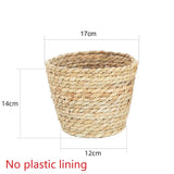Woven Grass Flower Plant Pot Basket Planter Basket Indoor Outdoor Flower Pot Garden Decorative Flower Plants Basket Storage Use