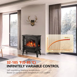 Electric Fireplace Heater, 20"Freestanding Fireplace Infrared Stove1000W/1500W,3D Realistic Flame Effects, Adjustable Brightness