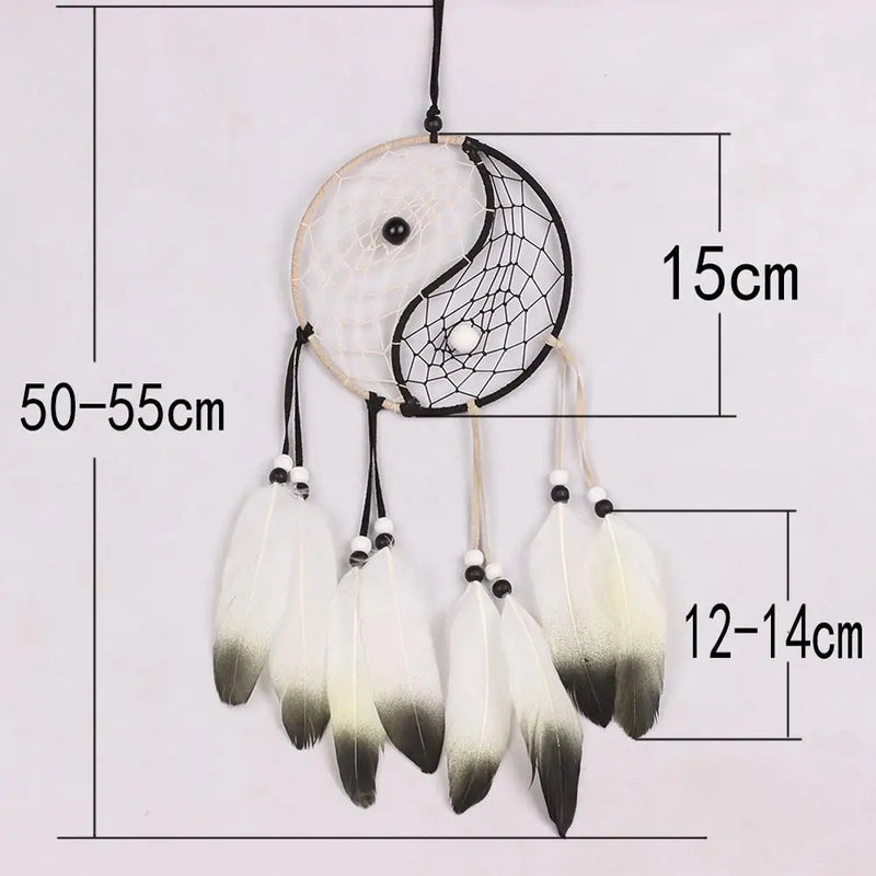 Feather Dream Catcher Indian Style Wall Hanging Wind Chimes For Car Ornaments Room Decor with Rattan Bead Dreamcatchers