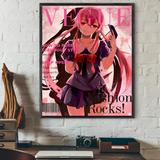 Cute M-Mirai N-Nikki Poster Sticky Wall Art Printing Waterproof Home Living Bed Room Bar Aesthetic Decor