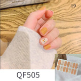Shiny Self-adhesive Nail Stickers Short Black Lacquer Strips For Nails Full Cover False Nails Stickers Waterproof Manicure Film