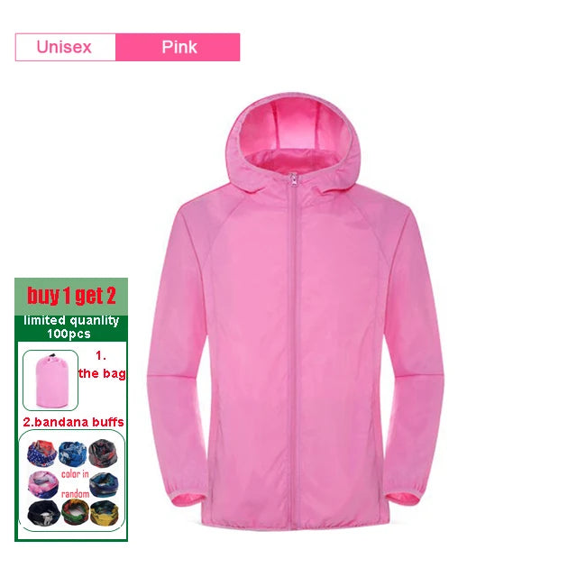 Camping Windbreak Men Women Hiking Jacket Waterproof Sun Protection Windbreaker Fishing Jackets Quick Dry Skin With Pocket