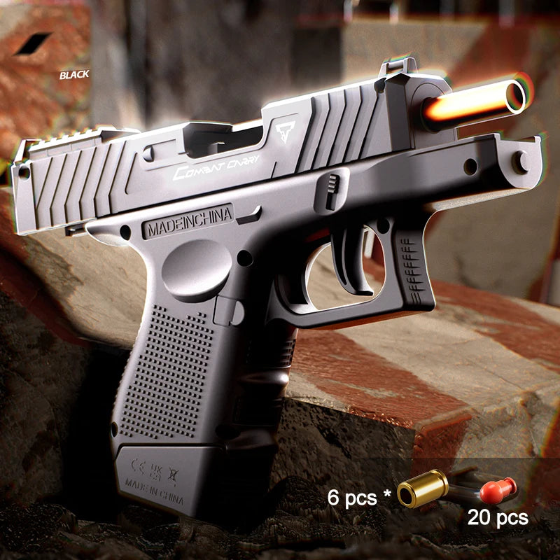 TTI Manual Mini G26 Pocket Toy Gun Continuous Shell Throwing Model Soft Bullet Launcher BlowBack Airsoft Small Pistol