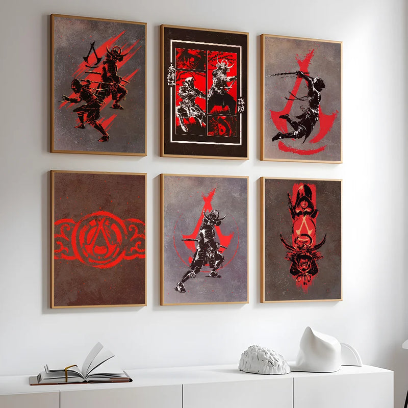 Game Assassin C-Creed Poster Home Living Room Wall Art Garage Room Decor