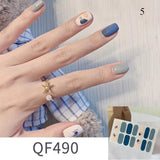 Shiny Self-adhesive Nail Stickers Short Black Lacquer Strips For Nails Full Cover False Nails Stickers Waterproof Manicure Film