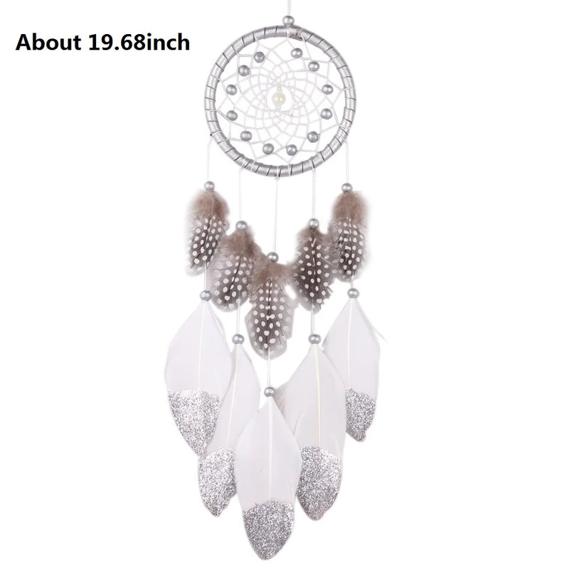 Feather Dream Catcher Indian Style Wall Hanging Wind Chimes For Car Ornaments Room Decor with Rattan Bead Dreamcatchers