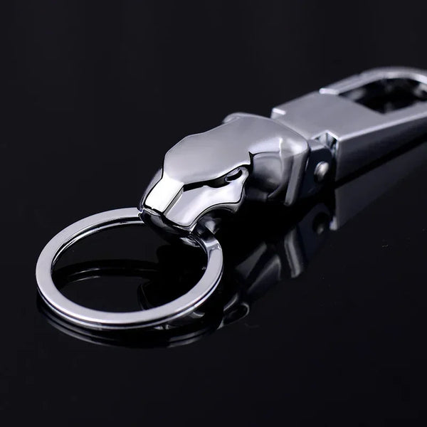 Zinc Alloy Auto Keychain Key Holder Keyring Fob Men Leopard Head Waist Hanging Charm Key chain for Jaguar F-pace XJ XE XF S147