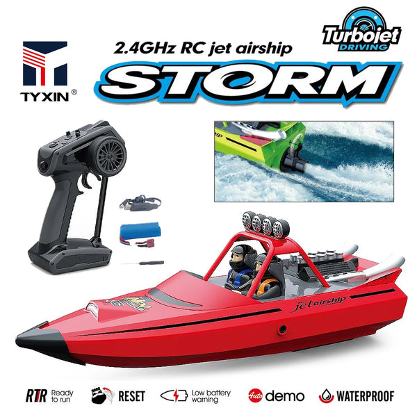 TY725 RC Boat TURBOJET PUMP High-Speed Remote Control Jet Boat Low Battery Alarm Function Adult Children Toys Gift