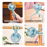 Fan Portable Desktop Folding Fan,Outdoor Baby Stroller Handheld Fan, Summer Mute Small Multifunctional Octopus Mini Fan