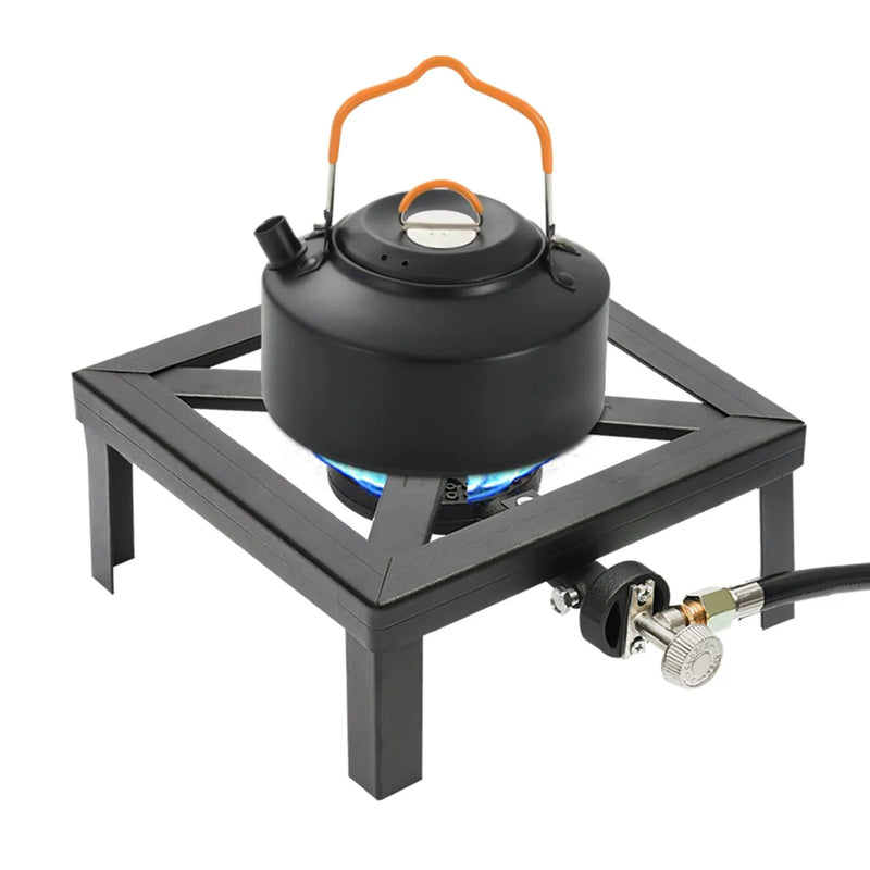 Portable Single Burner Outdoor Gas Stove Propane Cooker With Adjustable 0-20Psi Regulator Hose For Patio Camping