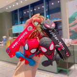 Disney Marvel Spider-Man Keychain Cartoon Comics Avengers Series Key Ring Pendant Ornaments Jewelry Gifts for Friends