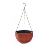 European Style Honeycomb Pattern Imitation Rattan Hanging Hanging Plastic Flower Pot Hanging Pot Indoor Hanging Basket