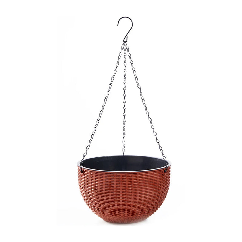 European Style Honeycomb Pattern Imitation Rattan Hanging Hanging Plastic Flower Pot Hanging Pot Indoor Hanging Basket