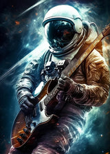 Astronaut Spaceman Oil Painting Wall Art Vibrant Sci-Fi Canvas Print Poster Colorful Outer Space Themed Living Room Decor Gift