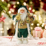 Green Santa Claus Creative Green-Clothed Santa Claus Hug Bag Plush Standing Statue Ornament for Holiday Party