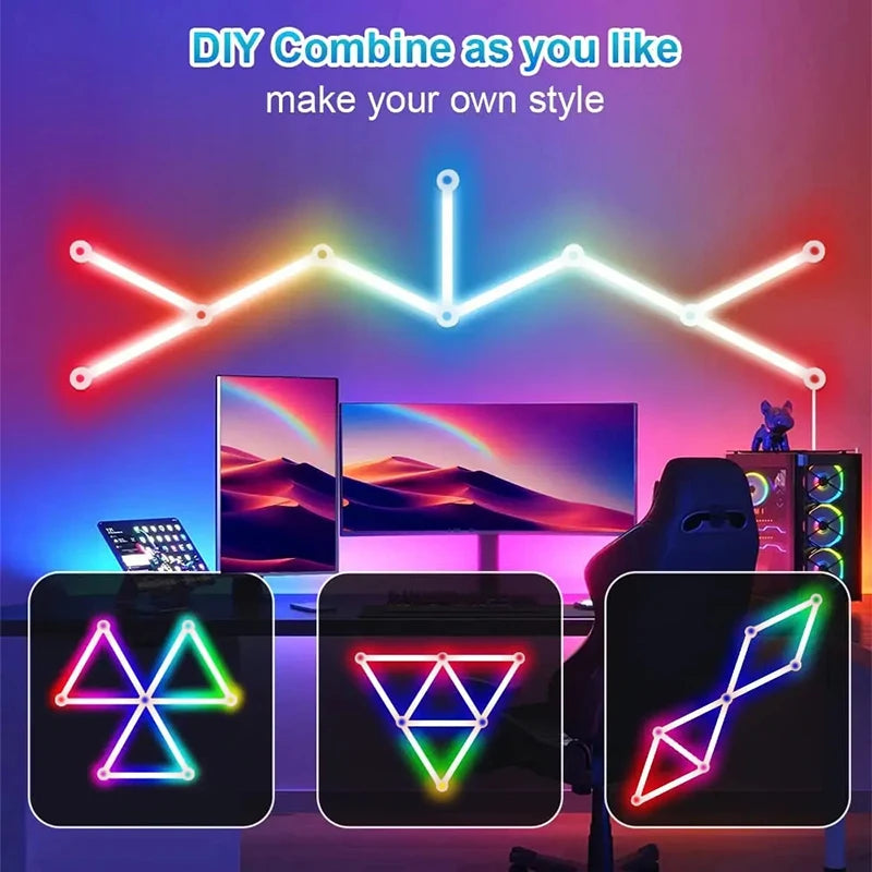 WIFI LED Smart Wall Lamp RGBIC Light Bar DIY Atmosphere Light Starry Sky Lamp App Music Rhythm TV Backlight Bedroom Game Light