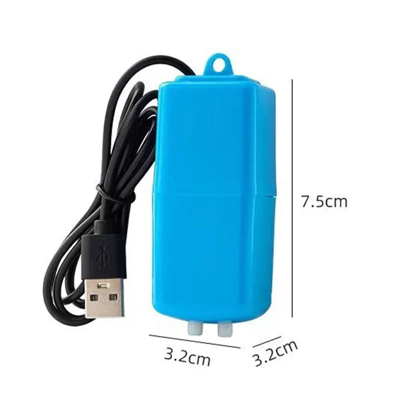 Mini Aquarium Air Pump Kit Oxygen Pump with Air Stone,Silent High Energy Efficient,USB Aquarium Filter, Fishing Tank Accessories