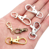 10pcs Split Key Ring Swivel Connector Carabiner for Jewelry Finding Making Gold Silver Plated Lobster Clasp Hooks DIY Keychains