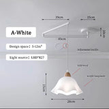 Modern Dining Table Rocker Chandeliers LED Can Be Shifted Long Pole Lamps Nordic Simple Telescopic Folding Long Arm Chandelier
