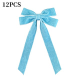 12pcs Christmas Bow Decorations Velvet Ribbons Xmas Wreaths Gift Ties Diy Home Holiday Decorations Pendants Party Supplie