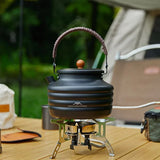 MOUNTAINHIKER 1.4L Camping Water Kettle Aluminum Alloy Teapot Coffee Pot Ultralight Outdoor Boiling Stovetop Pot Tableware