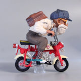 15cm Dragon Ball Z Anime Figure Son Goku Master Roshi Locomotives PVC Action Kame Sennin Motorcycle Toys for Children Collector