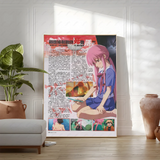 Cute M-Mirai N-Nikki Poster Sticky Wall Art Printing Waterproof Home Living Bed Room Bar Aesthetic Decor
