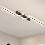 Modern LED Ceiling Light Minimalist Lines Black Aluminium Lamps For Living Room Bedroom Study Coffee Shop Illumination Fixtures