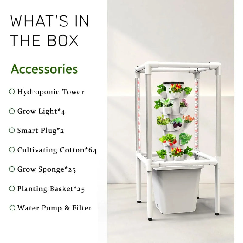 Hydroponic Growing System with Grow Lights (No Seedlings Included) |25-Plant Hydroponic System, Home Gardening System for Indoor