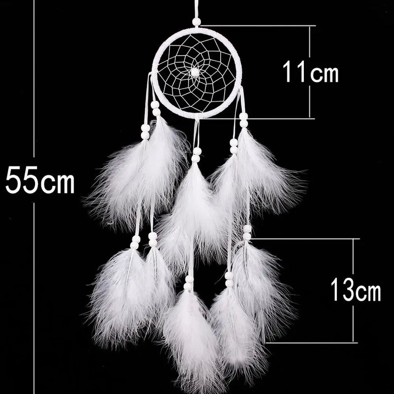 Feather Dream Catcher Indian Style Wall Hanging Wind Chimes For Car Ornaments Room Decor with Rattan Bead Dreamcatchers