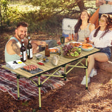 Folding Camping Table, Portable upgraded carbon steel Table with Carry Bag Heavy Duty,Lightweight Foldable Camp Table 4-6 Person