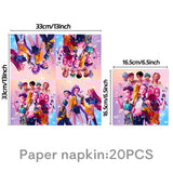 K-Ppop Demon Hunter Disposable Tableware Set Paper Cups And Cake Topper for Birthday Christmas Party Supplies Favors Gift Bag