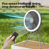 Outdoor Camping Fan Rechargeable Desktop 10000mAh Portable Circulator Wireless Ceiling Electric Fan with Power Bank LED Lighting