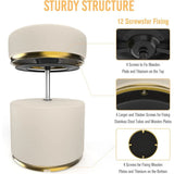 Unique Round Swivel Stool, PU Leather 660LBS High Load, 360° Adjustable Height Vanity Stool for Makeup Chair, Massage Table