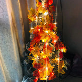 10/20LED Artificial Autumn Maple Leaves Garland Led Fairy Lights for Christmas Decoration Thanksgiving Party DIY Decor Halloween
